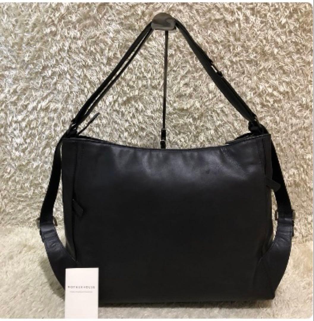 マザーハウス レザー　トートバッグ　ヨゾラ ブラック　メンズ