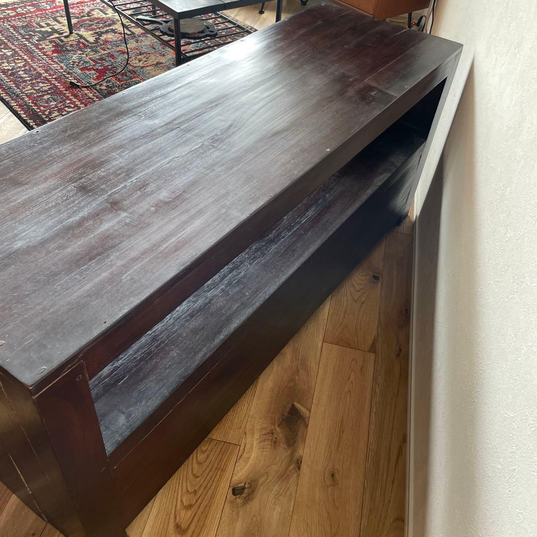 値下げしました【送料込み】ダークブラウン木製テレビ台 引き出し付き