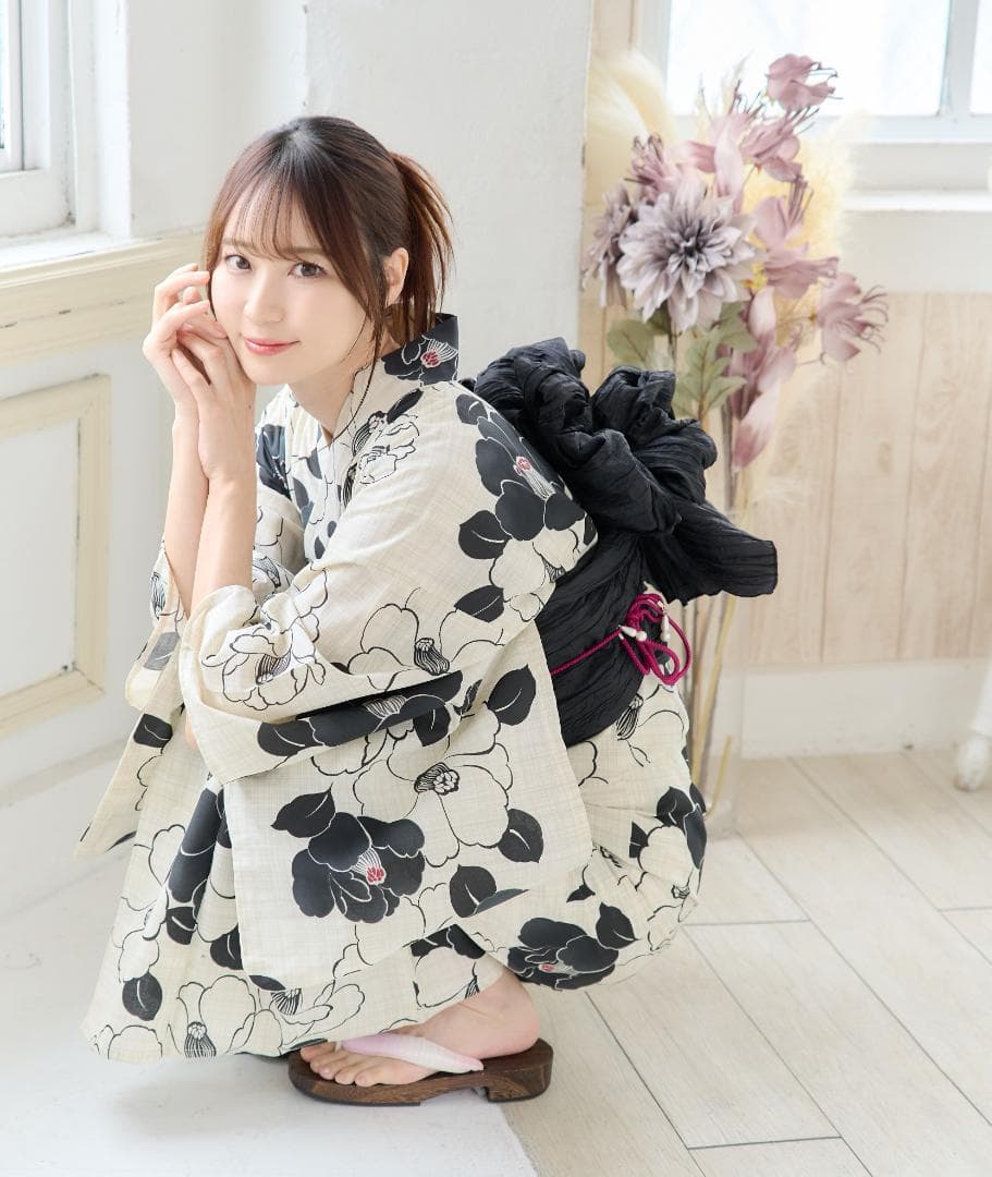 新品 浴衣 セット 浴衣セット ゆかた 大人 レディース 白 黒 Y4-57