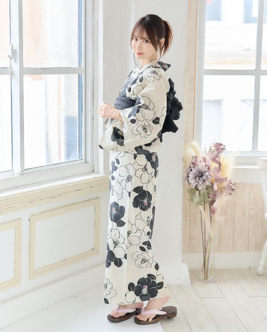 新品 浴衣 セット 浴衣セット ゆかた 大人 レディース 白 黒 Y4-57