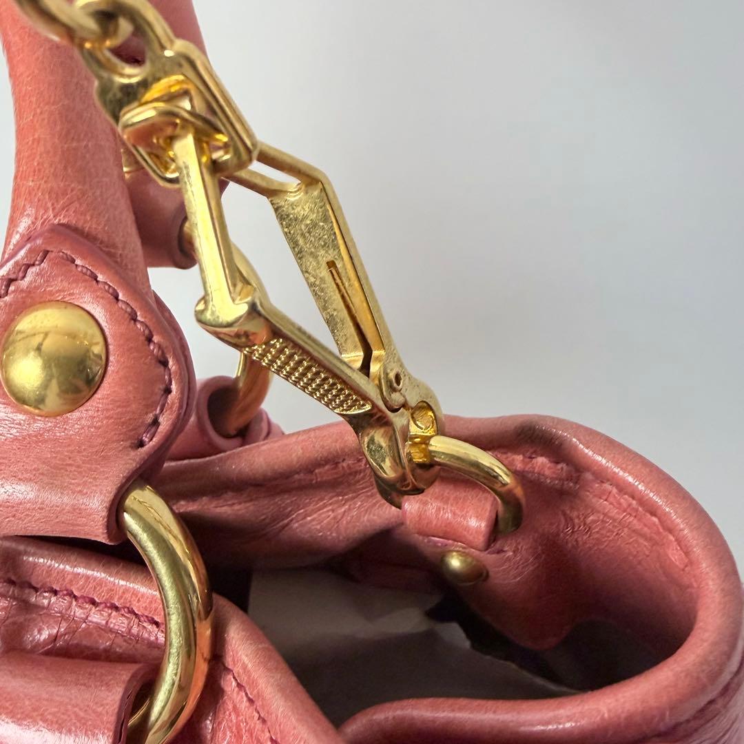 miumiu ミュウミュウ　レザー　2way　ハンドバック ショルダー　ピンク