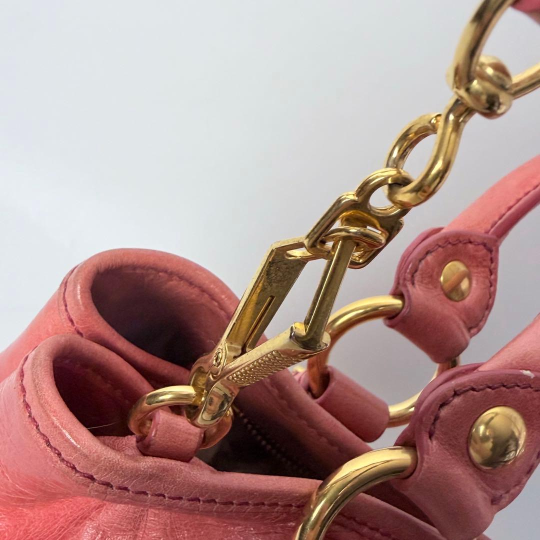 miumiu ミュウミュウ　レザー　2way　ハンドバック ショルダー　ピンク