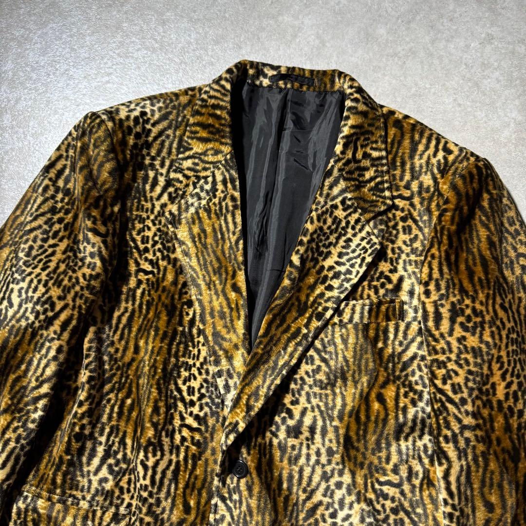 90s animal pattern tailored jacket 日本製