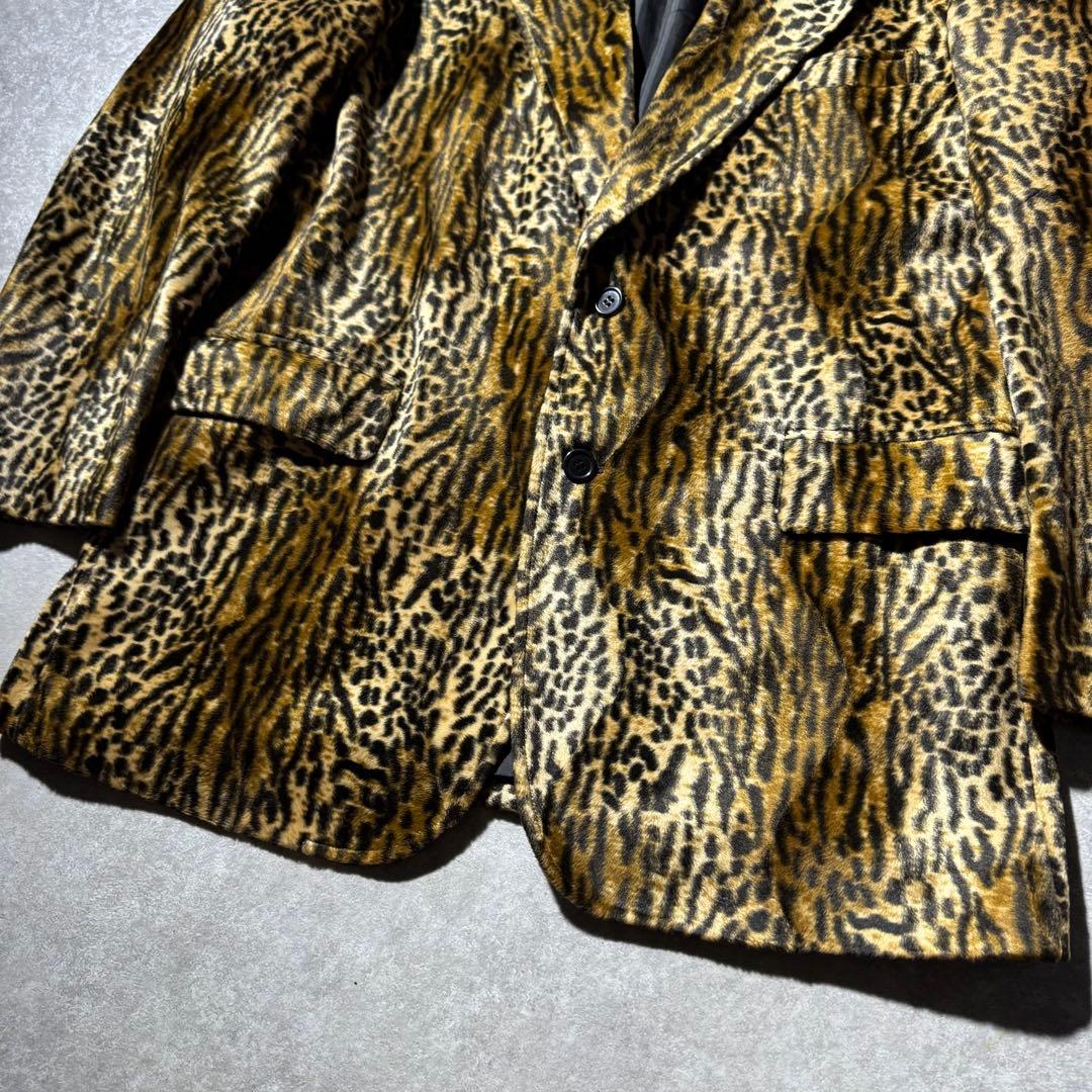 90s animal pattern tailored jacket 日本製