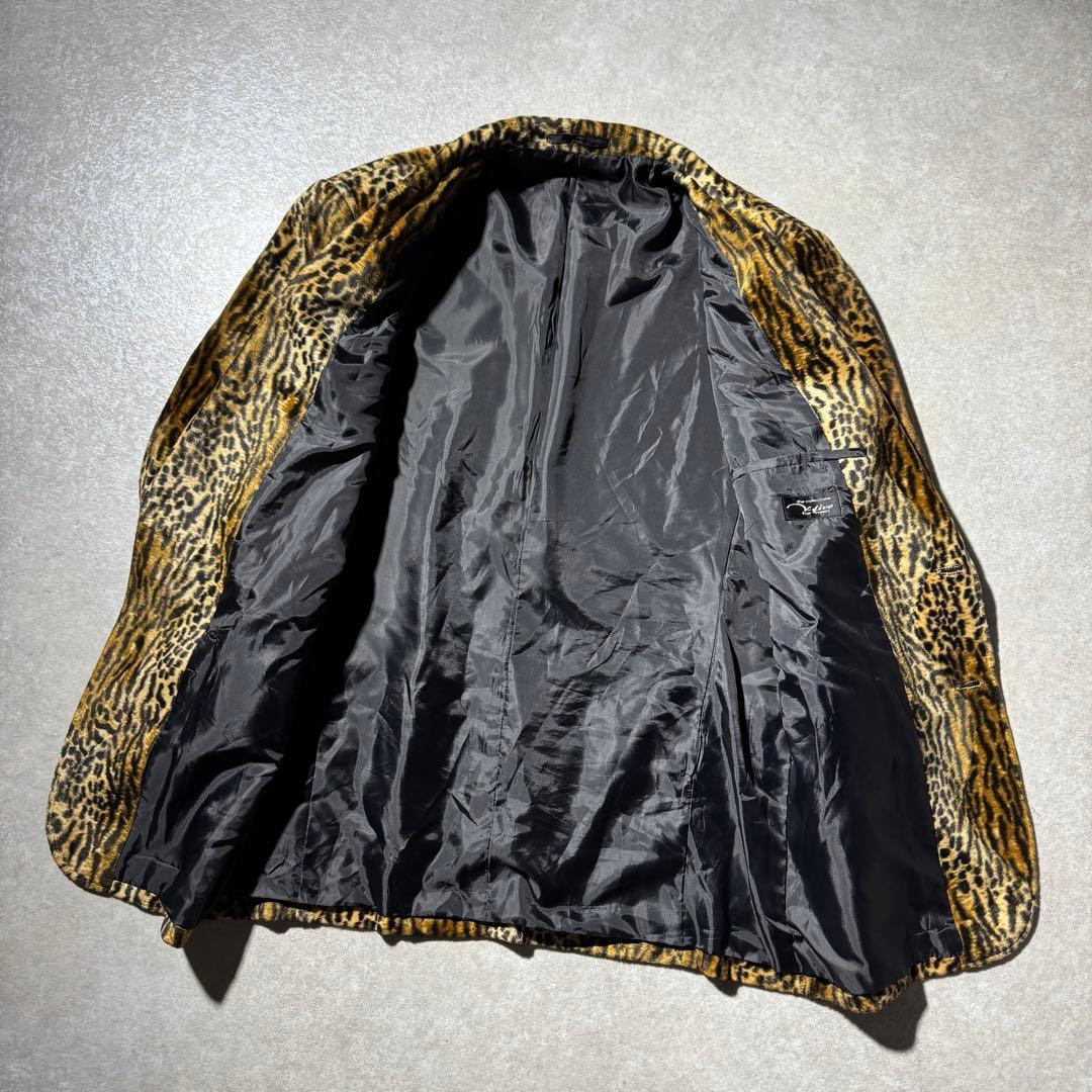 90s animal pattern tailored jacket 日本製