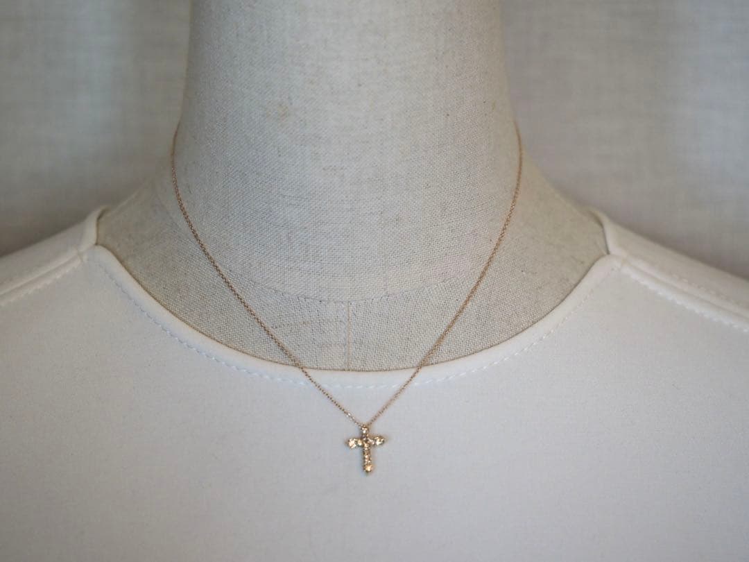 0.50ct！クロス　十字架　K18YG 天然ダイヤモンドペンダントトップ