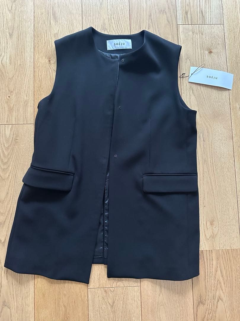 SOÉJU ソージュ クルーネック ジレ ブラック 黒 M ベスト