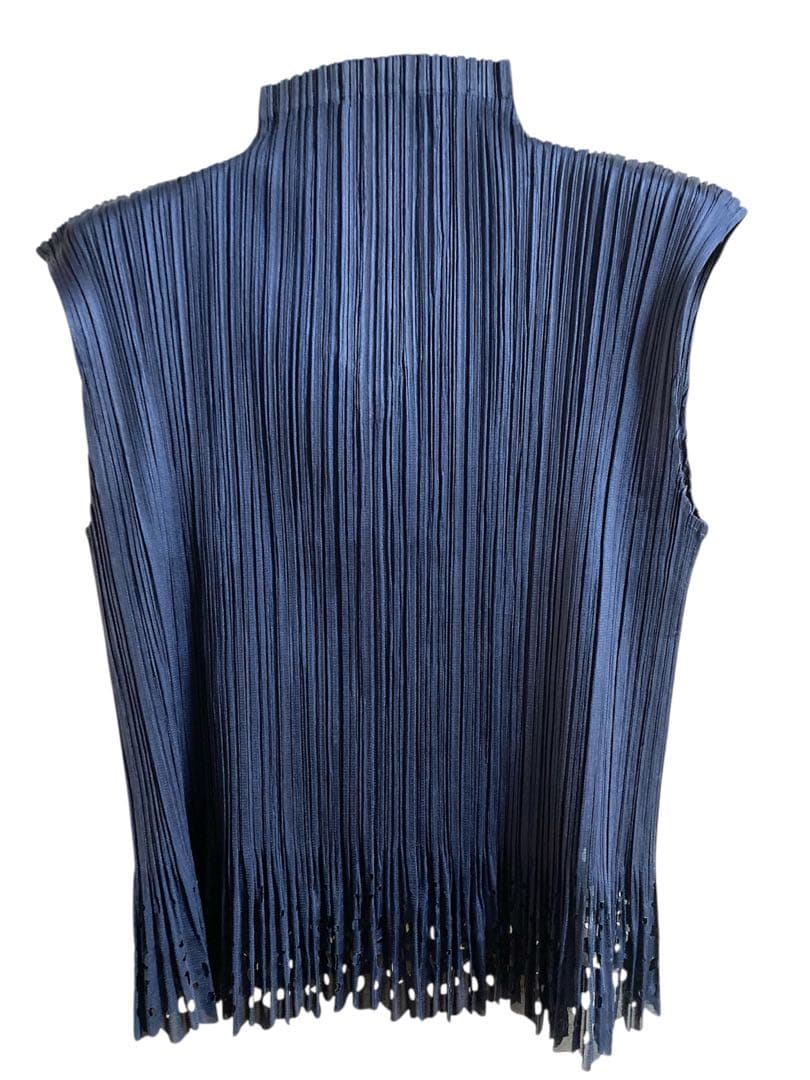 レア美品✨イッセイミヤケ 3 ネイビー ノースリーブ プリーツプリーズ