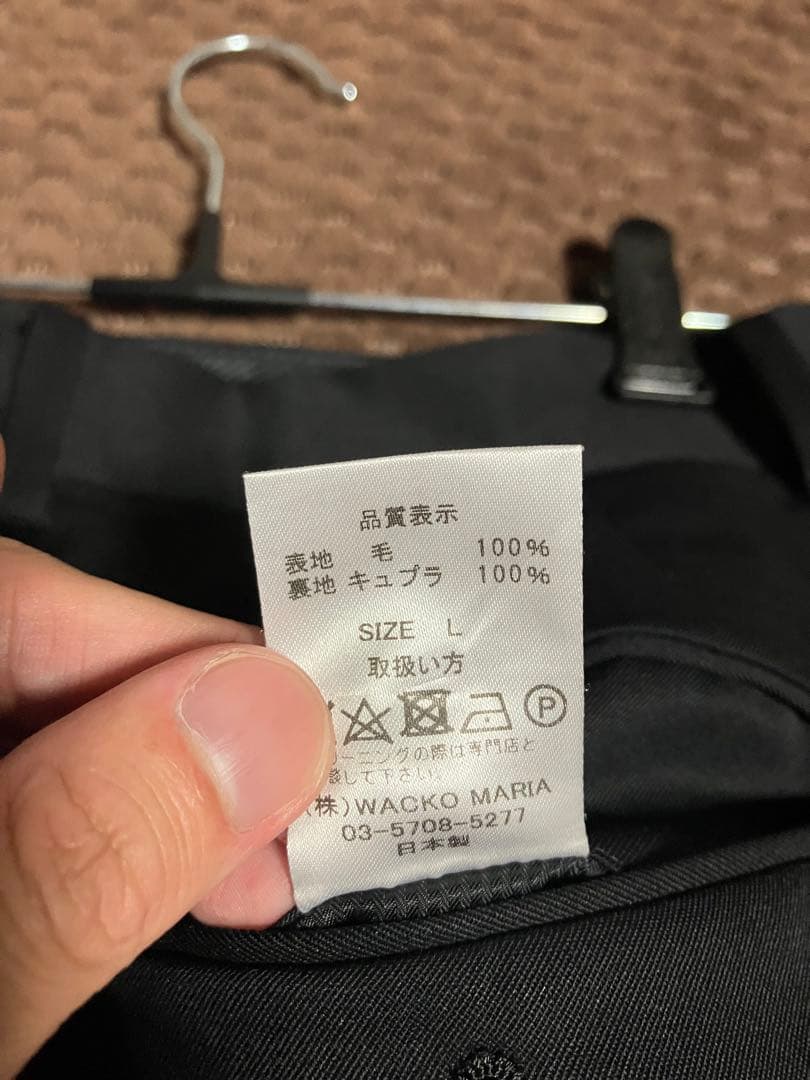 gutsun　ワコマリア　ウール　スラックス　ブラック　サイズL