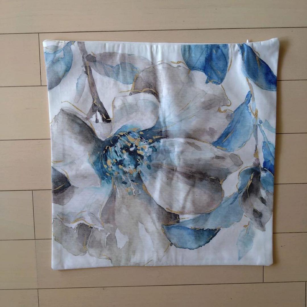 210系  ⭐️ 6枚セット ⭐︎ 白い 花柄 クッションカバー 水彩画風