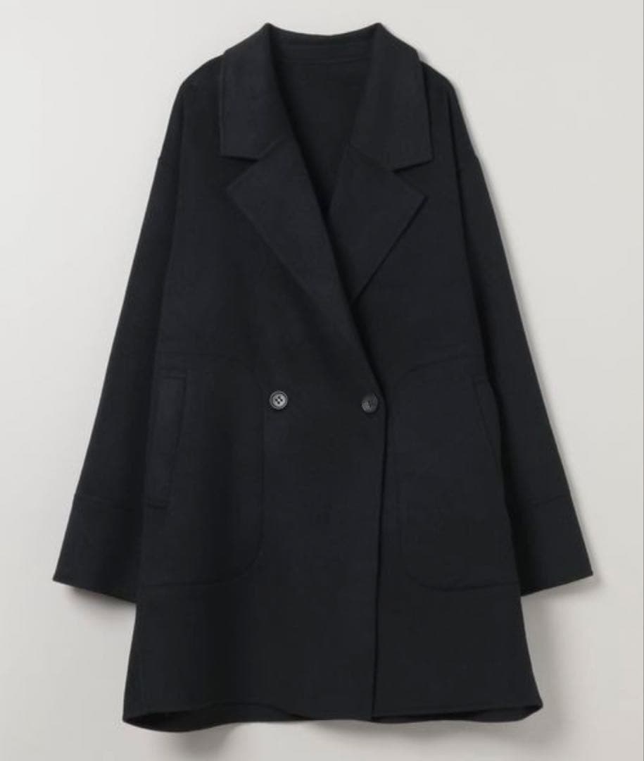 JEANASIS ショートビーバーウールミドルコート ブラック