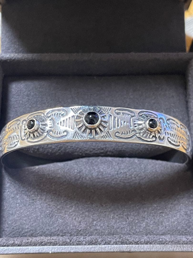 ファブル　チャンルー　民族美品　シルバーバングル　天然石　シルバー925