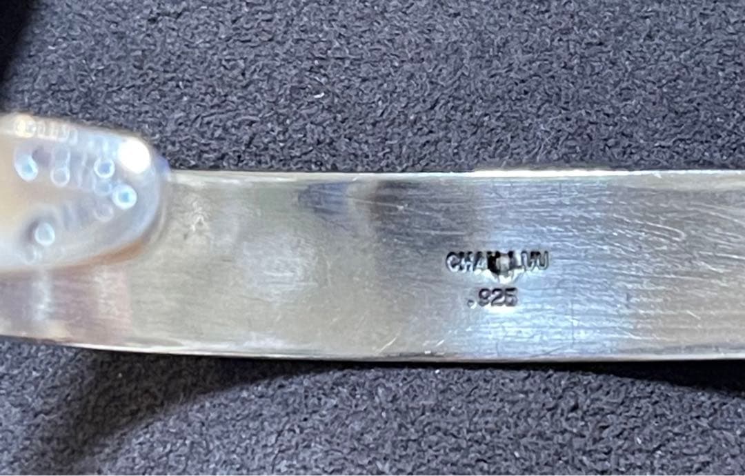 ファブル　チャンルー　民族美品　シルバーバングル　天然石　シルバー925