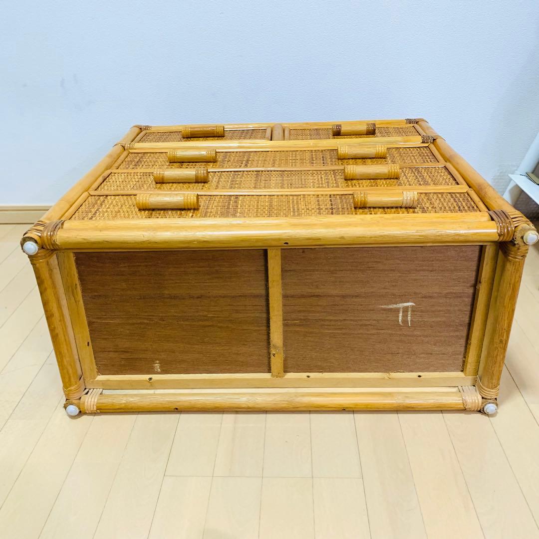 ラタン 4段 チェスト ラタンチェスト 籐チェスト 籐タンス　サイドボード