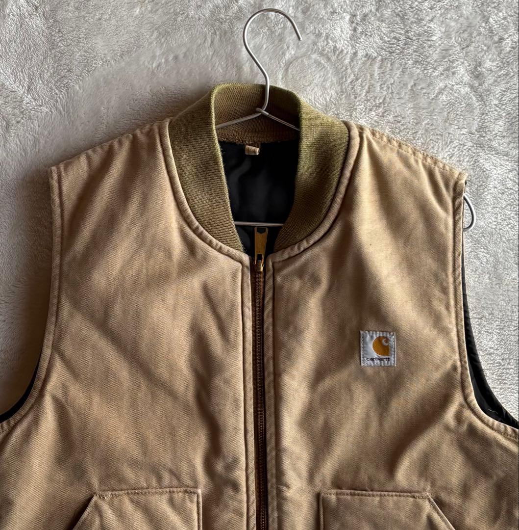 【80's 】【USA製】Carhartt カーハート ダック ベスト 腰ゴムM