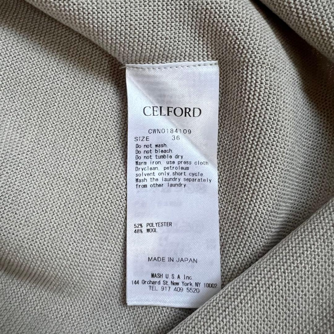 セルフォード プリーツホールガーメントニットワンピース Aライン　CELFORD