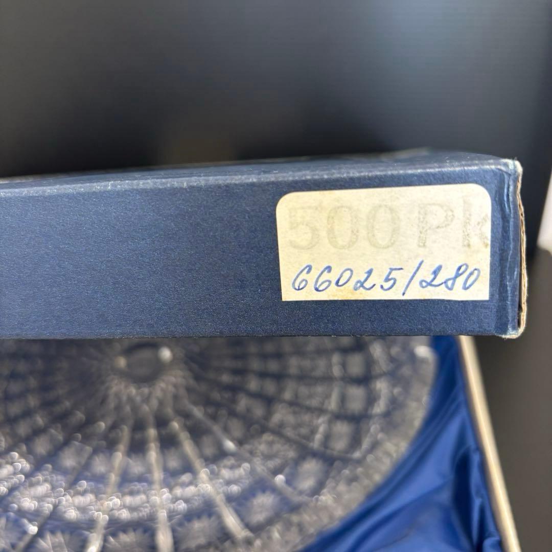 【美品】ボヘミアクリスタルガラス 平皿 500PK ハンドカット 大皿 28cm