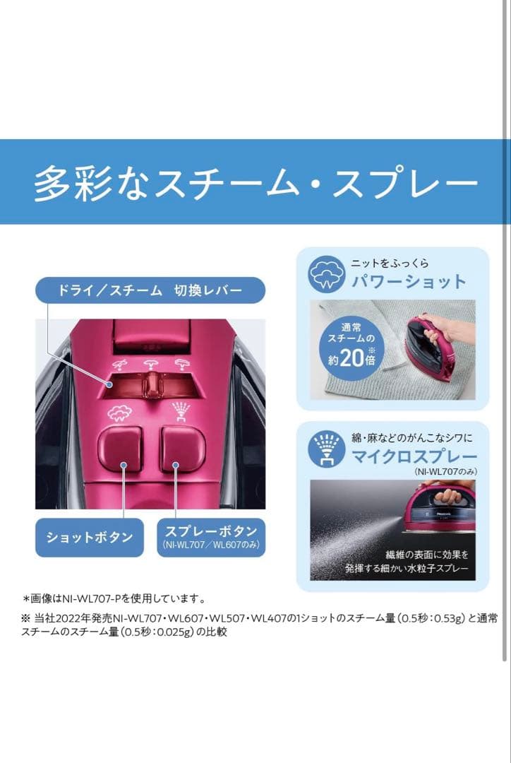 【Ama22,000円】Panasonic NI-WL707 スチームアイロン