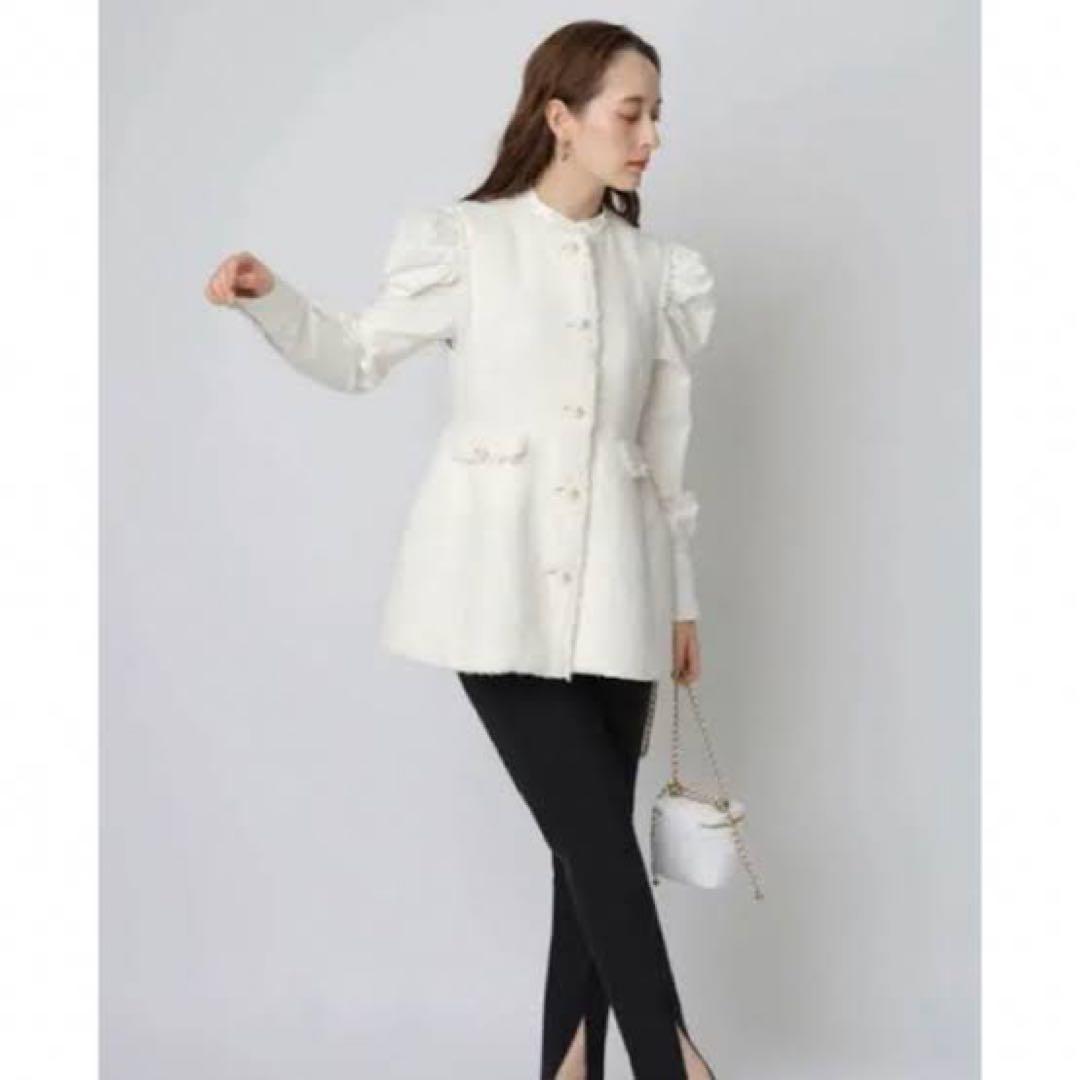 Arpege storyアルページュストーリー パールボタンツイードペプラムジレ