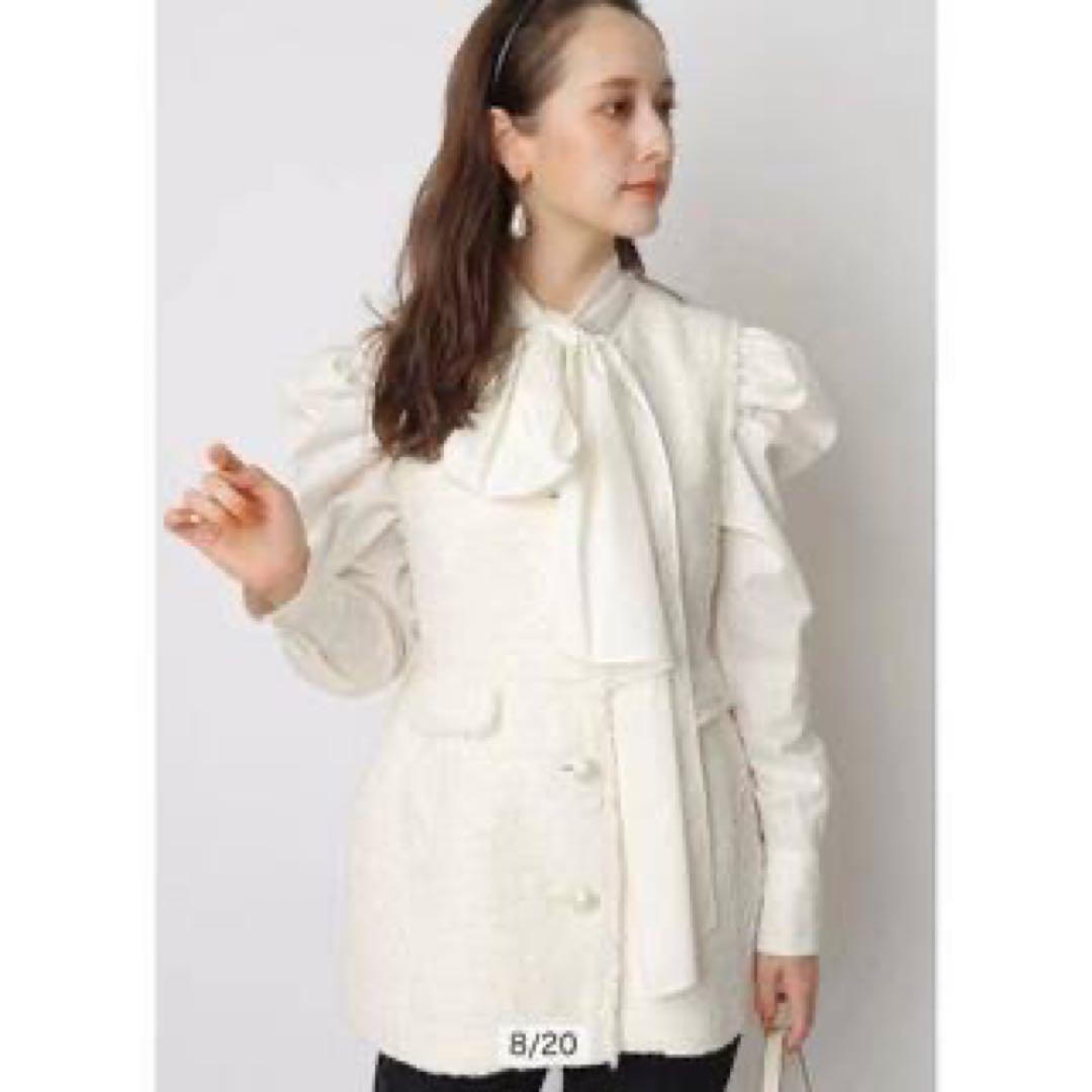 Arpege storyアルページュストーリー パールボタンツイードペプラムジレ