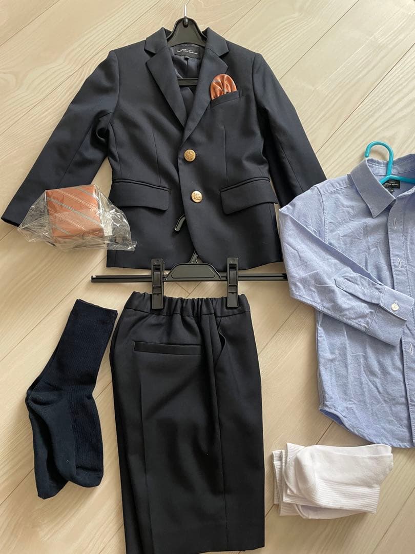 美品⭐︎グリーンレーベルリラクシング⭐︎ネイビー フォーマルスーツ 110cm