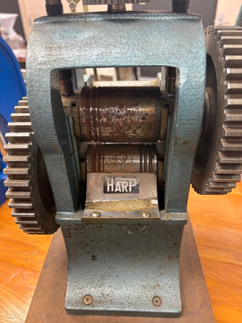 HARP 彫金ローラー圧延機　金属延ばし　手動式　彫金用 溝あり