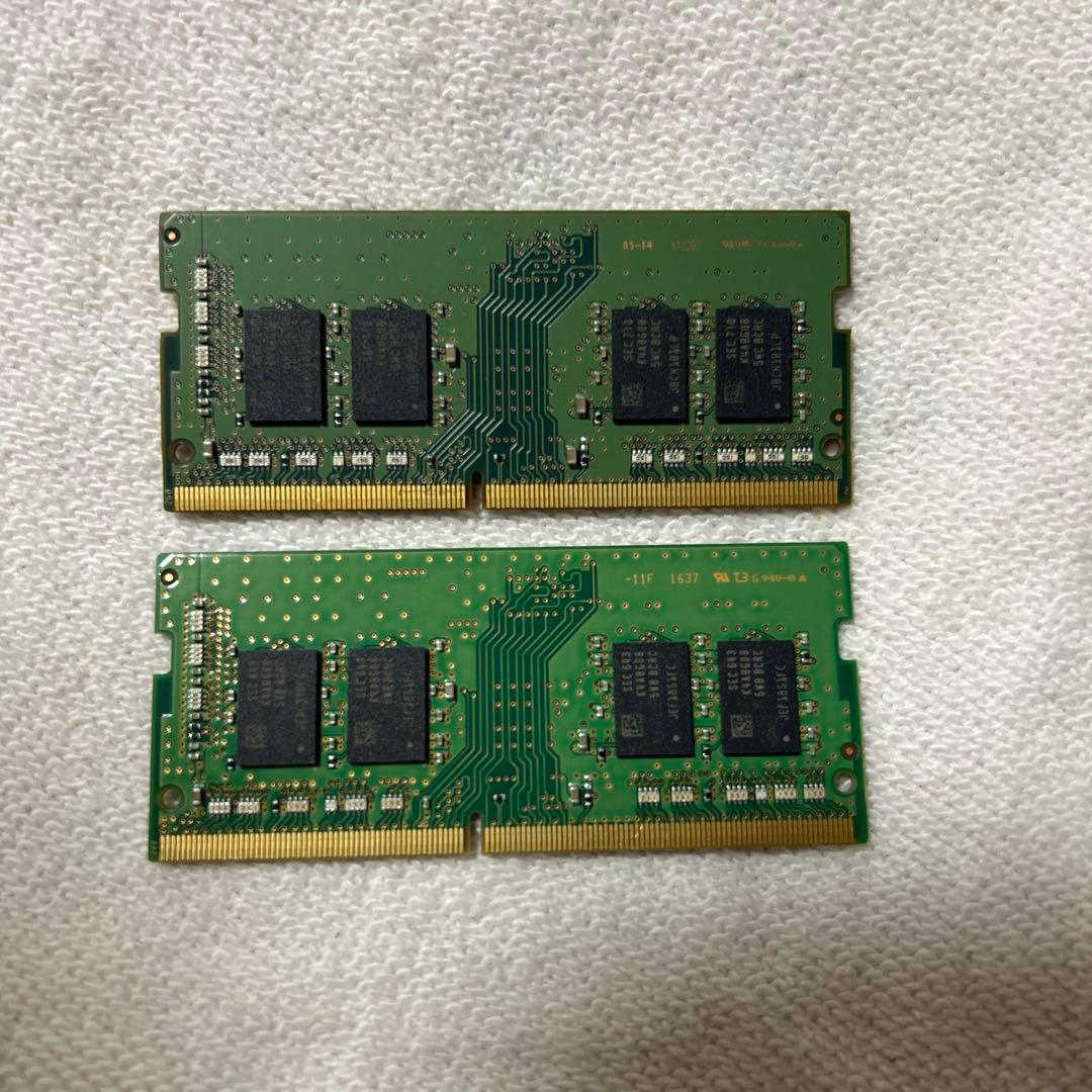 SAMSUNGノートPC用メモリ8GB 1Rx8 PC4-2400T 2枚　中古