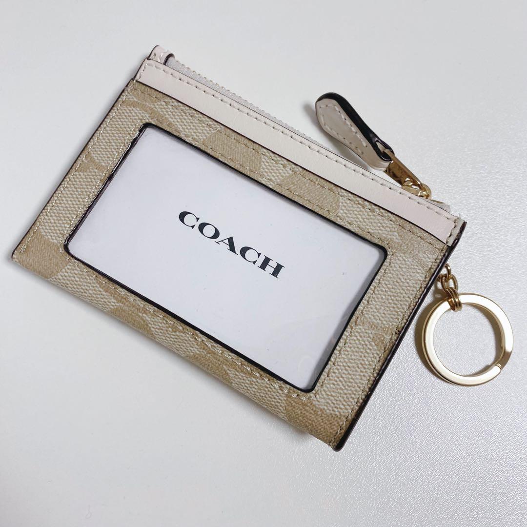 【新品未使用】COACHコーチ★ミニスキニーIDカードケース★シグネチャー