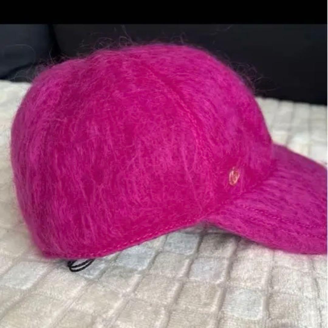GUCCI ピンク モヘア　ファーキャップ