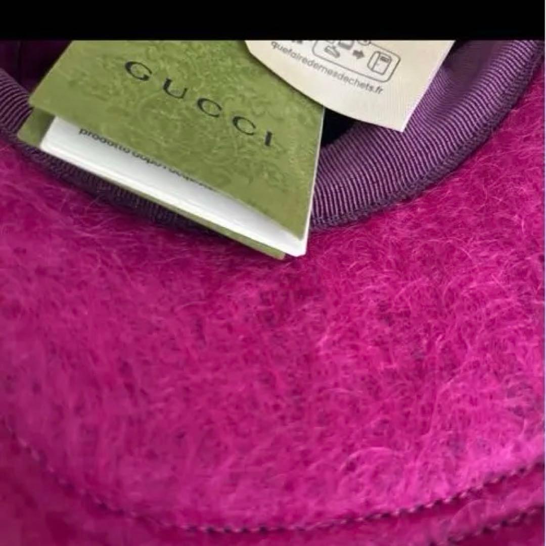 GUCCI ピンク モヘア　ファーキャップ