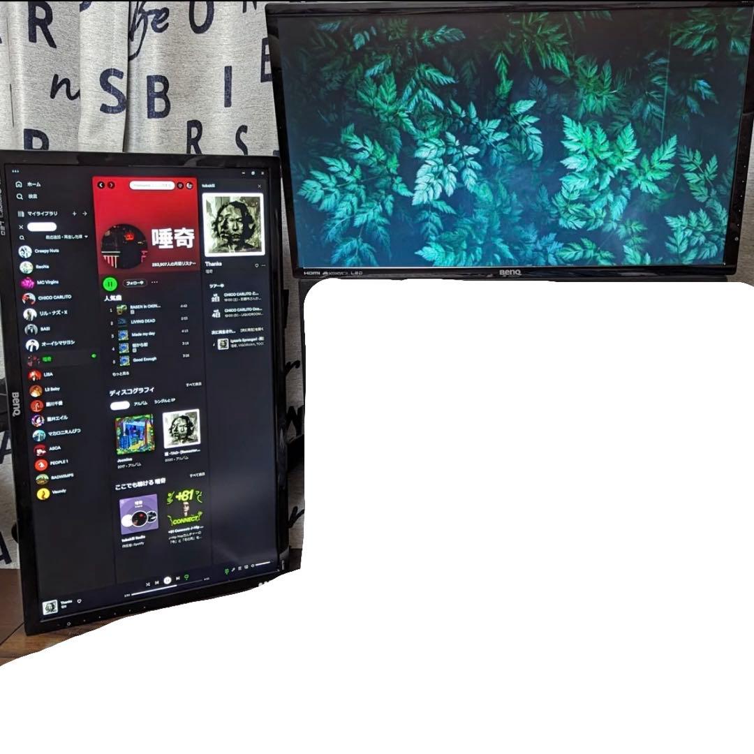 ま*う様 BenQ GL2460 デュアルモニター（2枚）＋モニターアーム付き