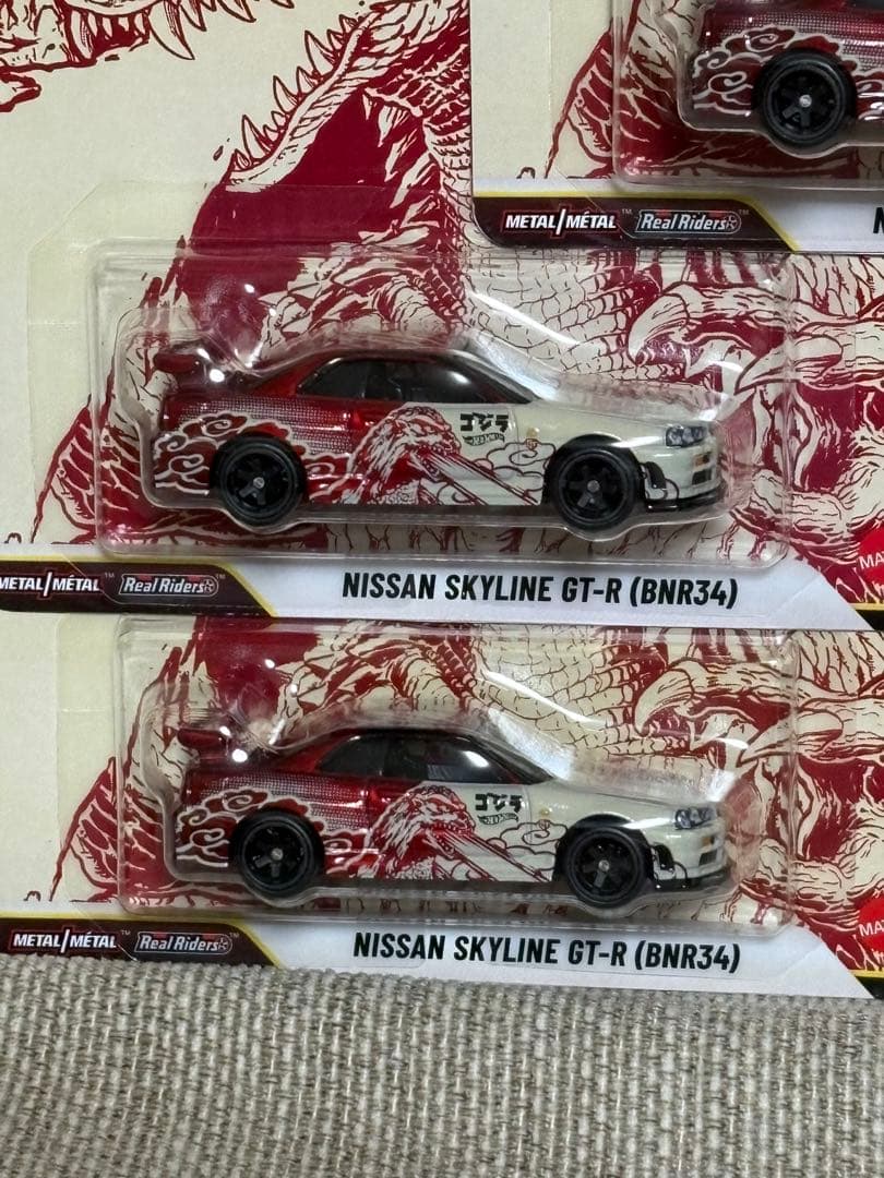 5台セット ゴジラ GT-R BNR34 ホットウィール ポップカルチャー
