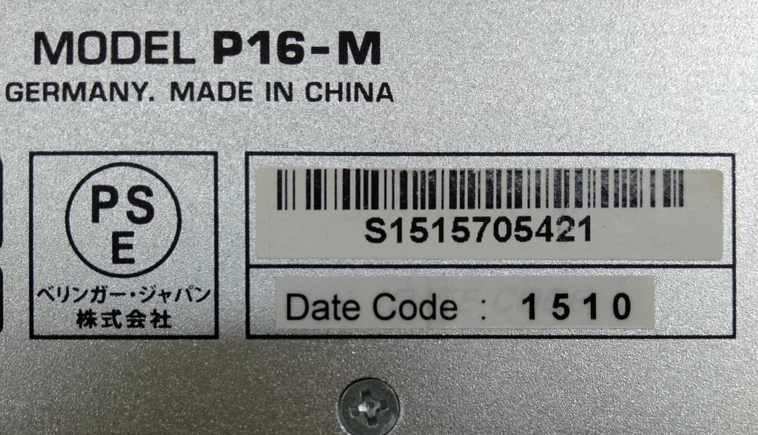 BEHRINGER パーソナルミキサー POWERPLAY P16-M ③