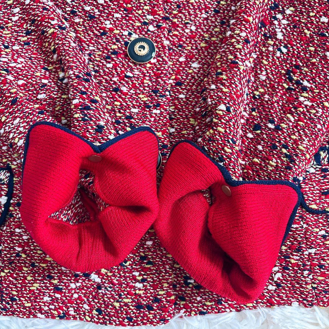 ST.JOHN ツイード ジャケット テーラード 金ボタン ミックス柄 ウール混