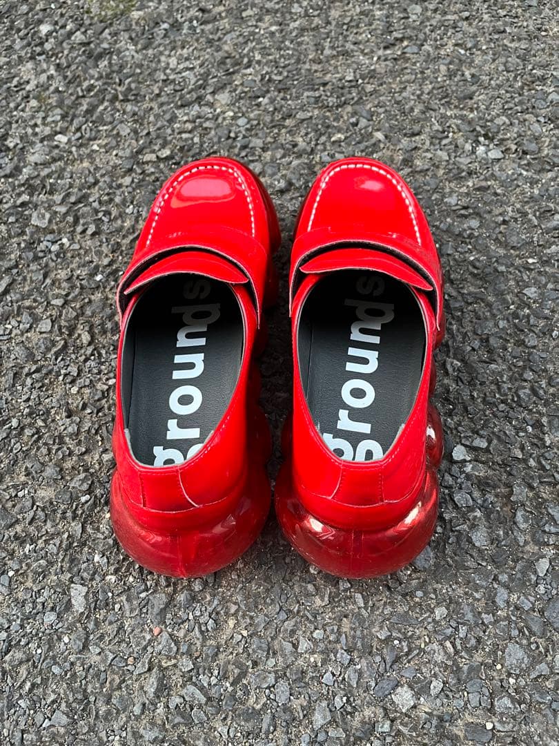 grounds ローファー　赤