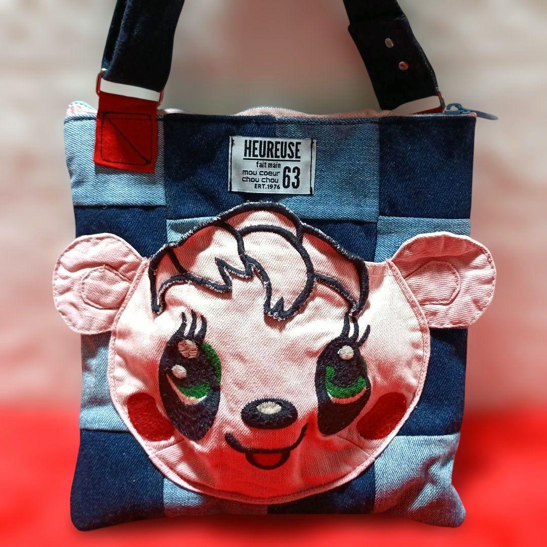 monaca様オーダー依頼品です！！ デニムリメイクミニショルダーバッグ　３点