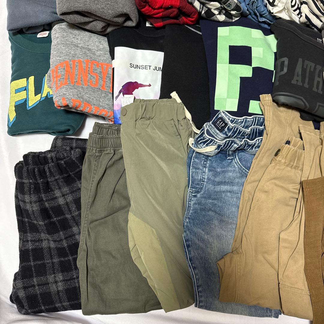 美品　140 男の子　まとめ売り　トレーナー　パーカー　ロングパンツ　2７点