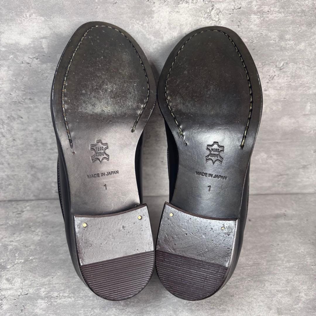 【極美品】MOTO モト スリッポン ブラック 本革　レザーシューズ　一枚革