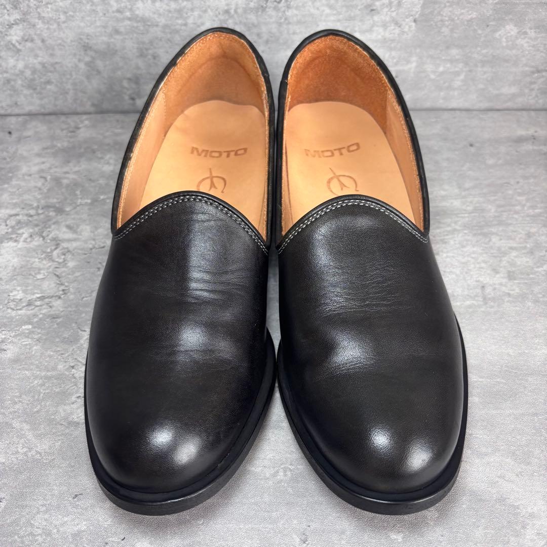 【極美品】MOTO モト スリッポン ブラック 本革　レザーシューズ　一枚革