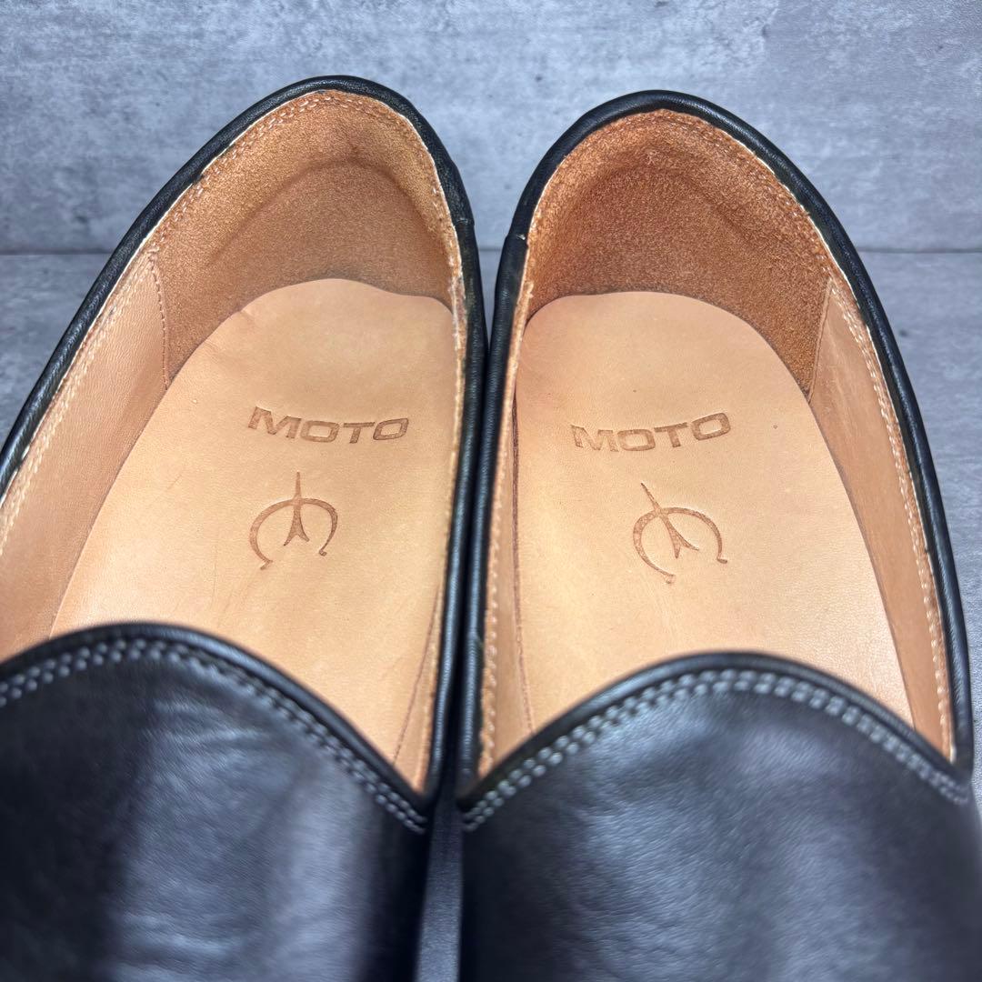 【極美品】MOTO モト スリッポン ブラック 本革　レザーシューズ　一枚革