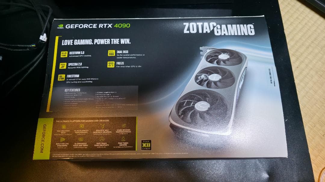【完動品】ZOTAC RTX4090 TRINITY OC カスタムファン付き