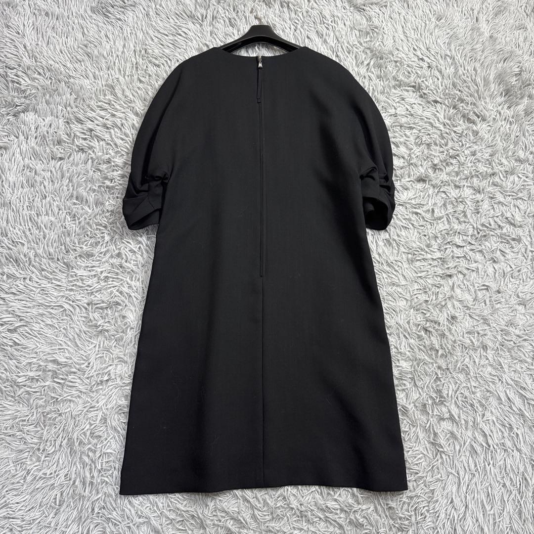 極美品✨定価12万 フォクシー プリーツスリーブドレス ウール ブラック 40