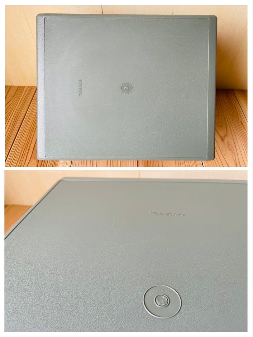 希少な美品/2個セット/送料込/タッパーウェア/ディープスーパーケース/緑/①