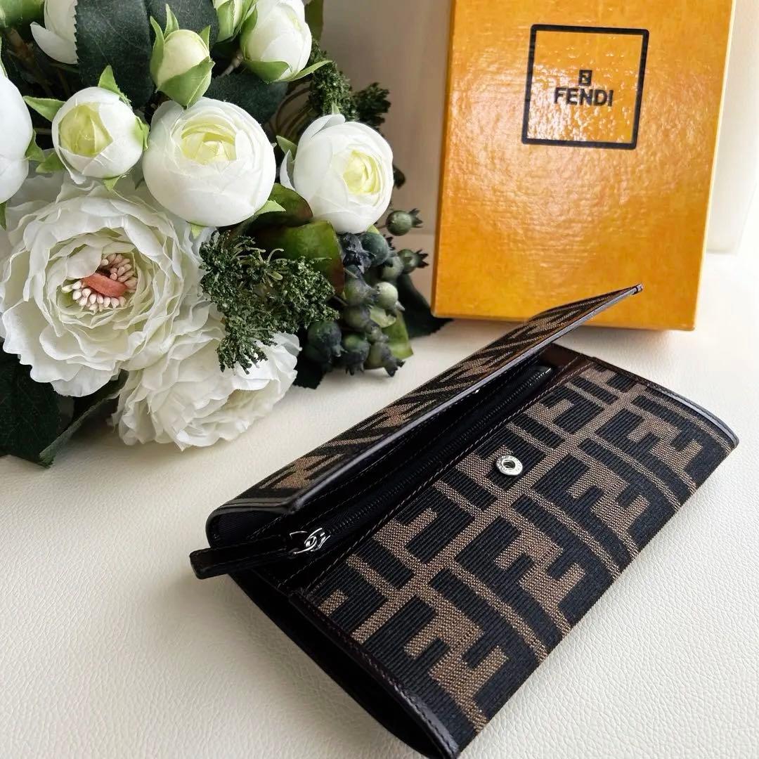 FENDI 長財布 FFロゴ ブラウン