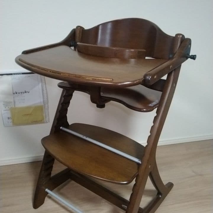 じ*く様 大和屋 すくすくチェアスリムプラス ガード付　ダークブラウン