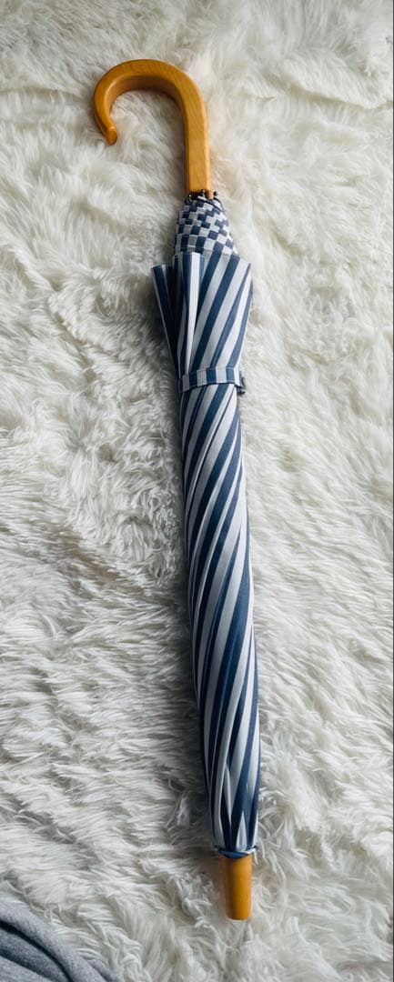 サンバリア　100 日傘　ネイビー　ストライプ　雨天兼用　丈夫