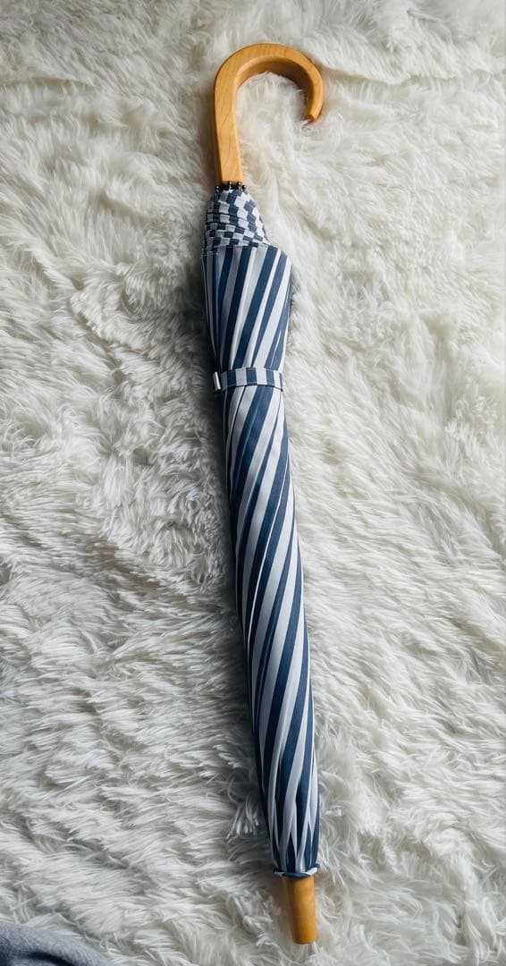 サンバリア　100 日傘　ネイビー　ストライプ　雨天兼用　丈夫