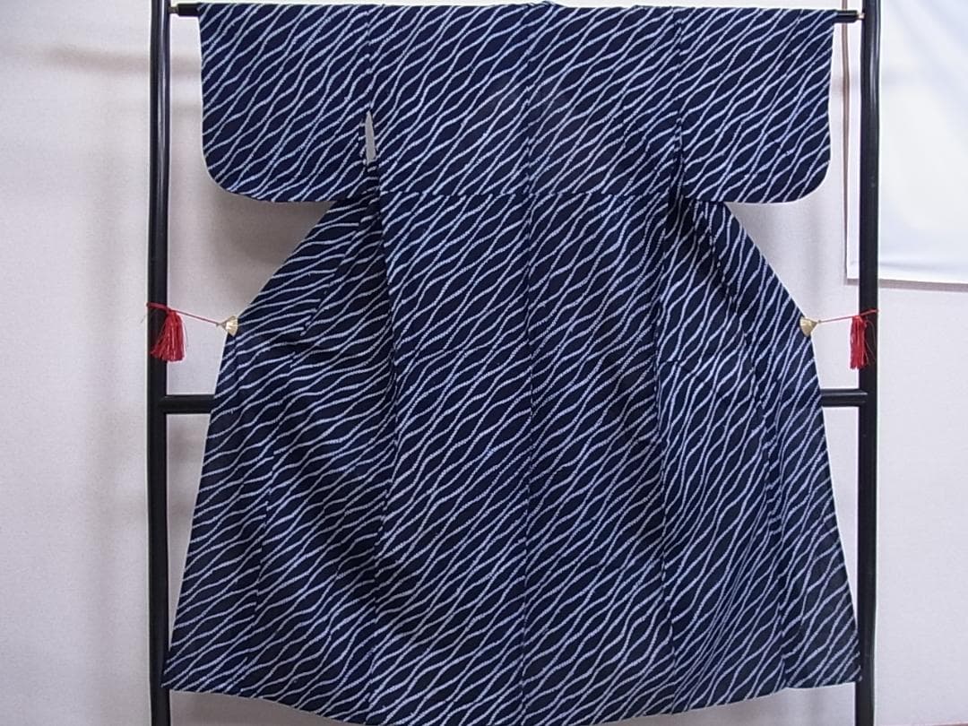 eふれんず◆有松鳴海絞り　夏物　浴衣　立沸文　綿◆am1048