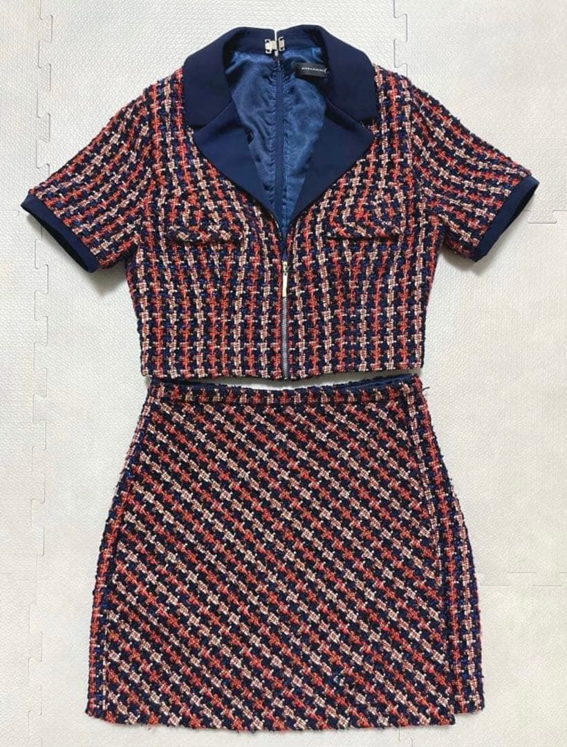 ローブドフルール キャバクラ ドレス セットアップ ツイード ビジュー