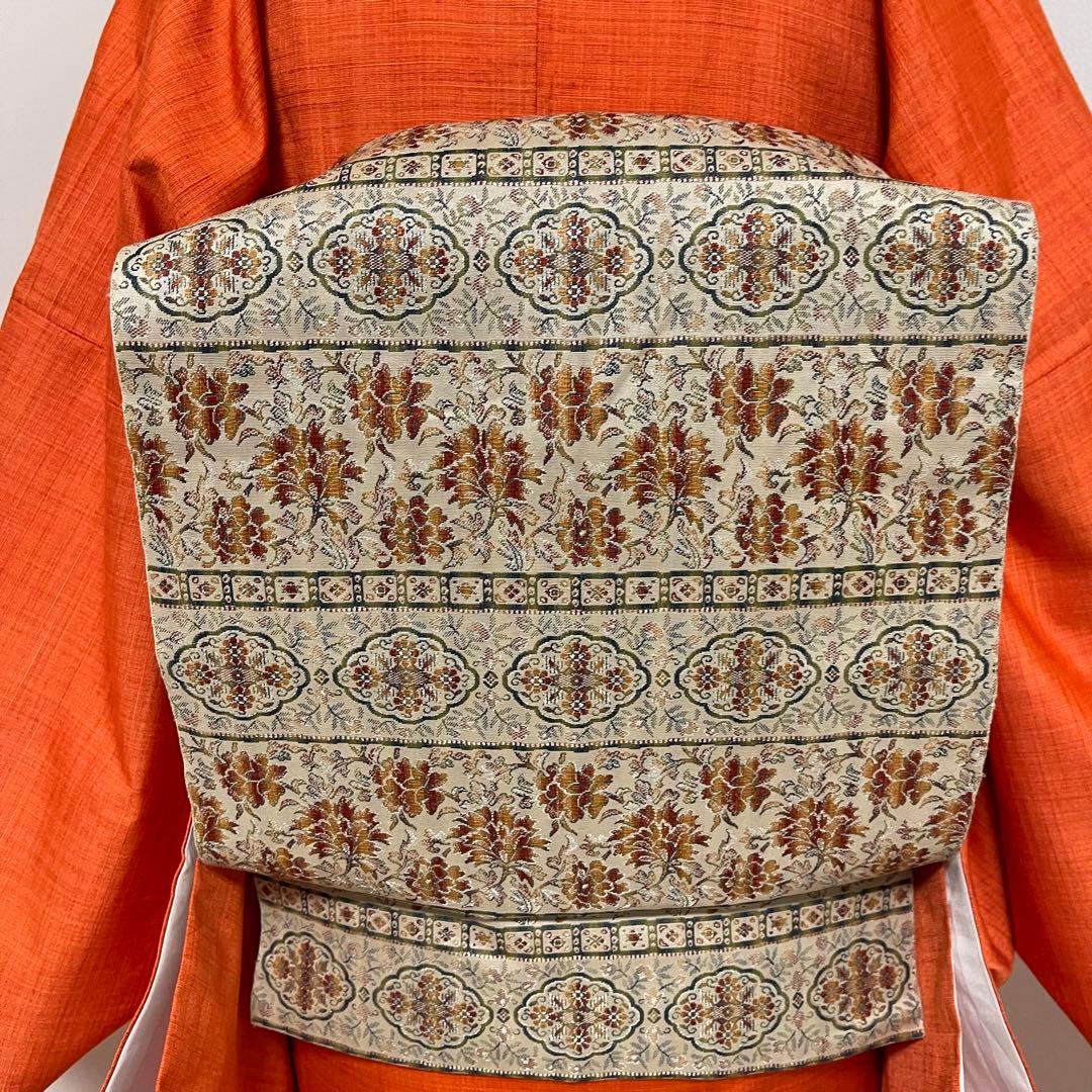 sy258 正絹 色紬 結城紬 ４点フルセット 身丈157裄丈66